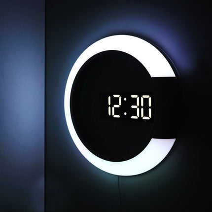 Designové digitální hodiny s kruhovým světlem