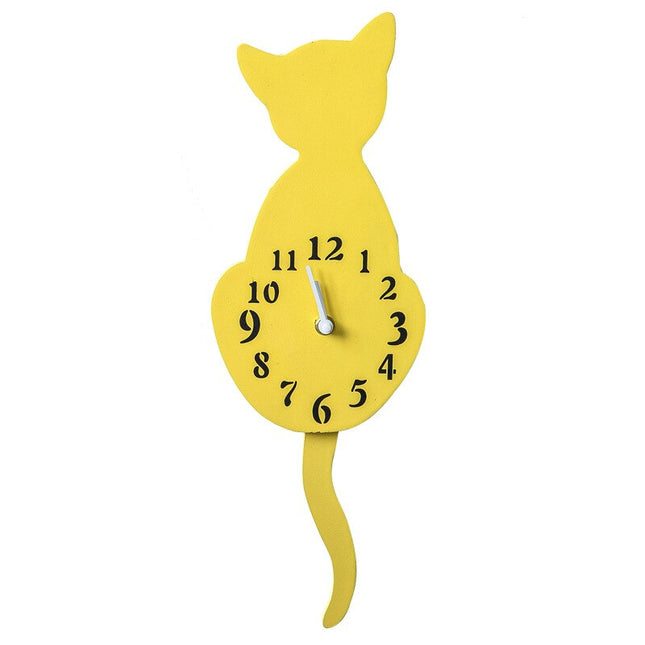 Nástěnné hodiny pro děti ve tvaru kočky