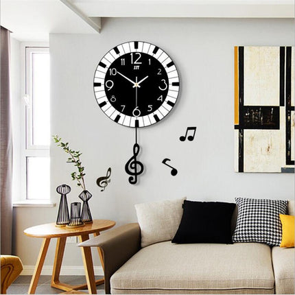 Nástěnné hodiny s motivem hudebních not