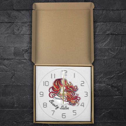 Nástěnné hodiny pro kadeřnický salon