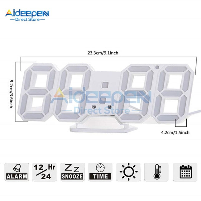 Moderní 3D LED digitální stolní hodiny