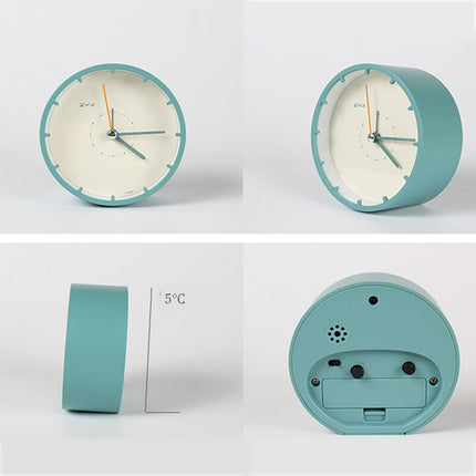 Minimalistické kulaté stolní hodiny bez číslic