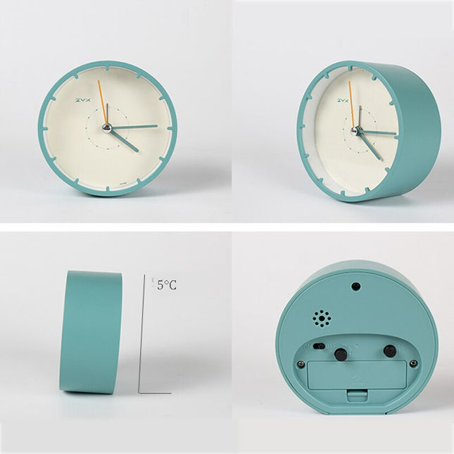 Minimalistické kulaté stolní hodiny bez číslic
