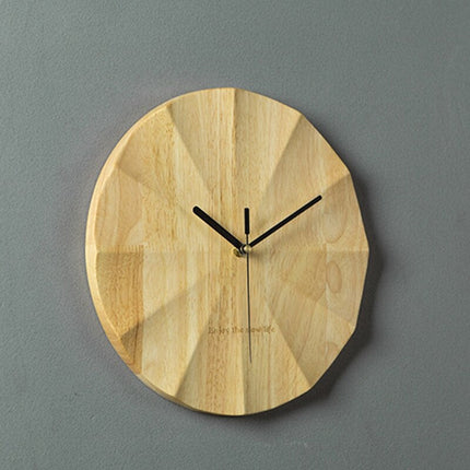 Geometrické dřevěné hodiny na zeď