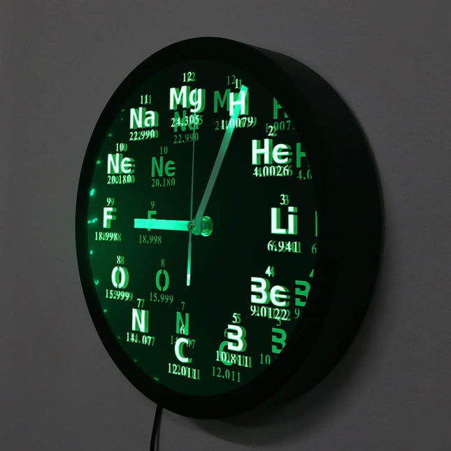 Nástěnné LED hodiny chemické prvky