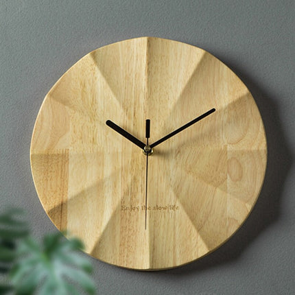 Geometrické dřevěné hodiny na zeď