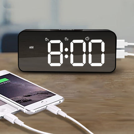 Moderní digitální stolní hodiny zrcadlové