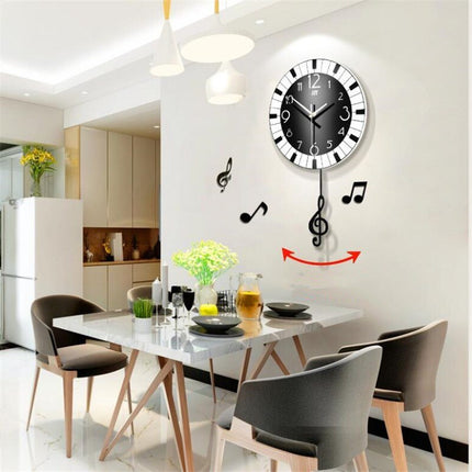 Nástěnné hodiny s motivem hudebních not