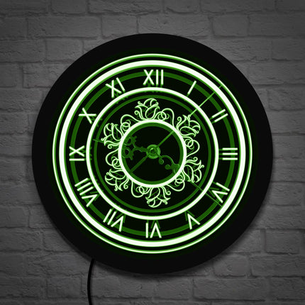 Retro nástěnné hodiny s LED osvětlením