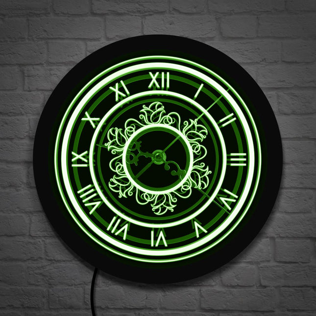 Retro nástěnné hodiny s LED osvětlením