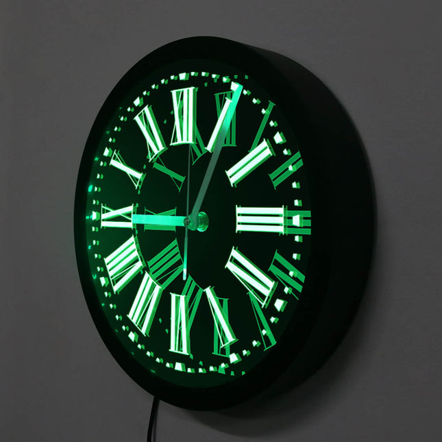 Podsvícené LED hodiny s římskými číslicemi