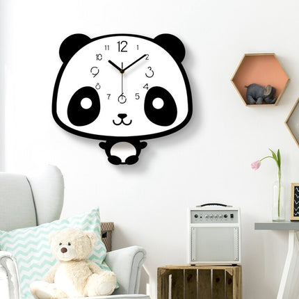 Moderní dětské nástěnné hodiny panda
