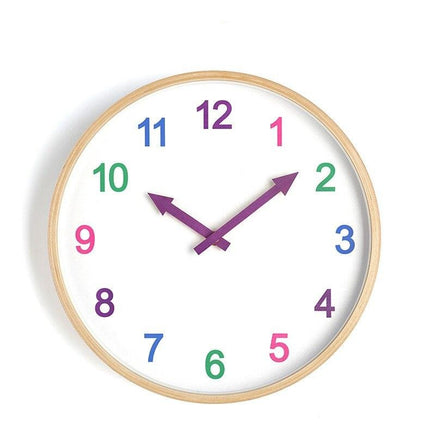 Dětské dřevěné hodiny s barevnými čísly