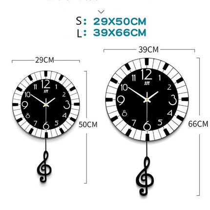 Nástěnné hodiny s motivem hudebních not