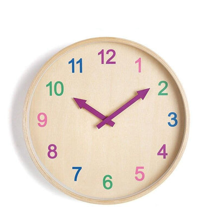 Dětské dřevěné hodiny s barevnými čísly