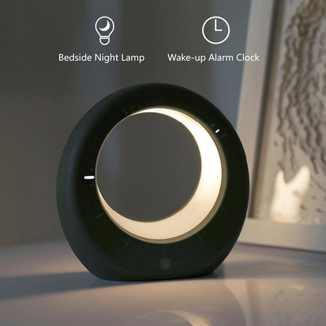 Futuristický budík a noční lampa měsíc