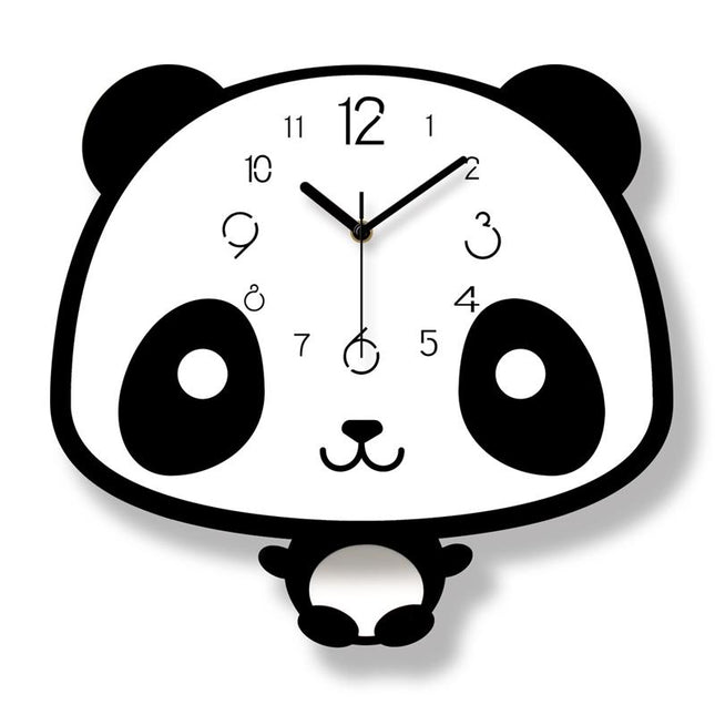 Moderní dětské nástěnné hodiny panda