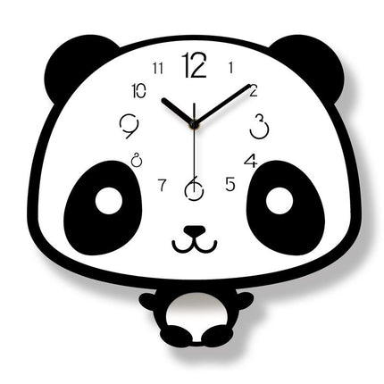 Moderní dětské nástěnné hodiny panda
