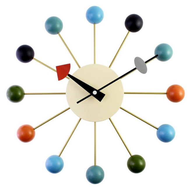 Barevné retro hodiny v moderním stylu