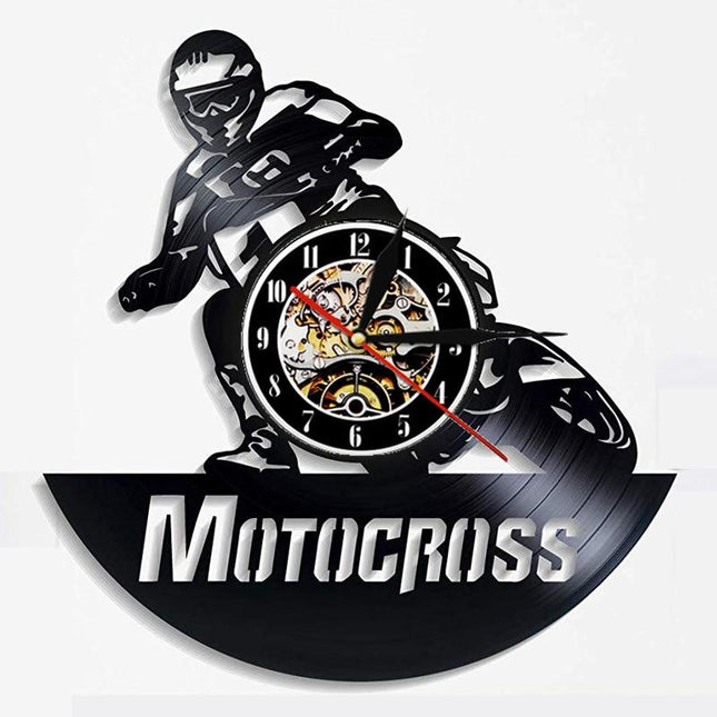 Nástěnné hodiny pro motokrosaře vinyl