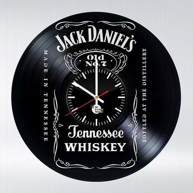 Hodiny z vinylové desky Jack Daniel's