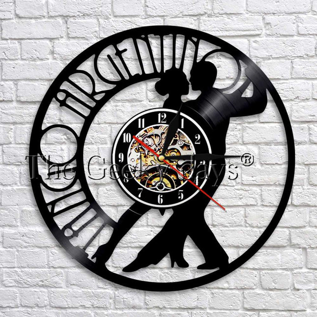 Nástěnné hodiny z vinylu tanec Tango
