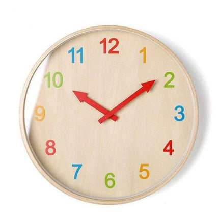 Dětské dřevěné hodiny s barevnými čísly