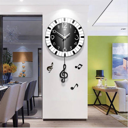 Nástěnné hodiny s motivem hudebních not