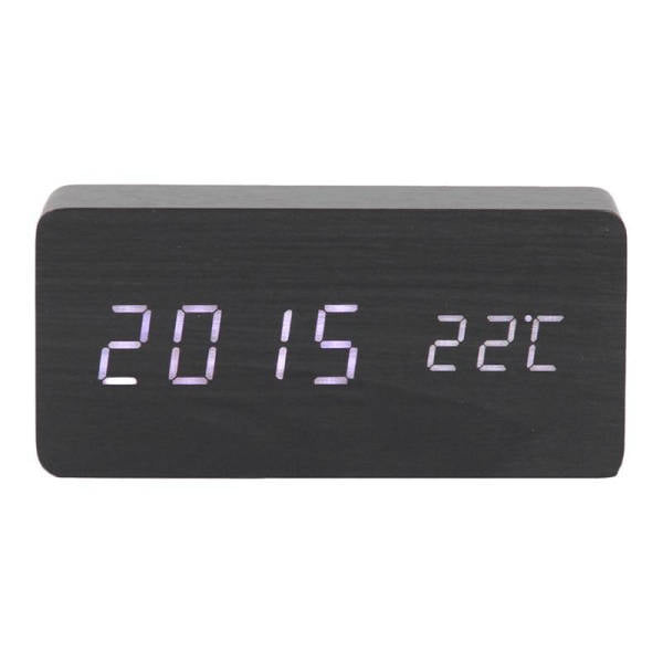 Stolní digitální hodiny v dřevěném designu