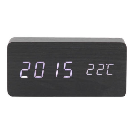 Stolní digitální hodiny v dřevěném designu