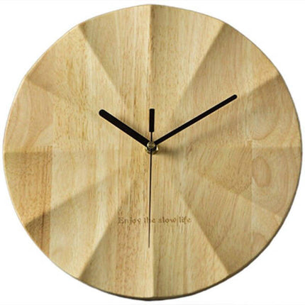 Geometrické dřevěné hodiny na zeď