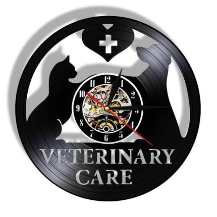 Vinylové hodiny pro veterináře kočka pes