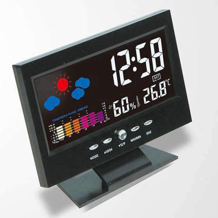 Digitální hodiny s barevnou meteostanicí