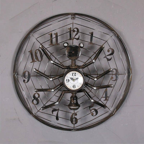 Industriální nástěnné hodiny design pavouk