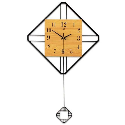 Geometrické nástěnné hodiny s kyvadlem