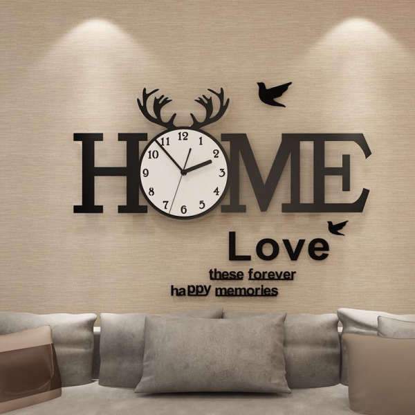 Velké 3D nalepovací hodiny HOME