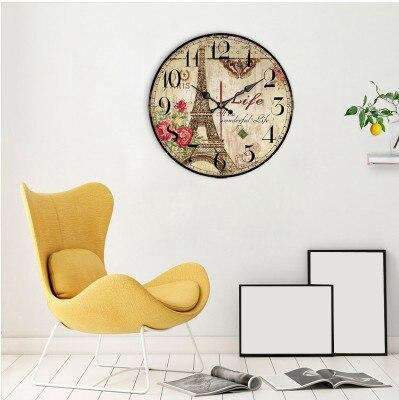 Nástěnné hodiny s Eiffelovou věží Paříž