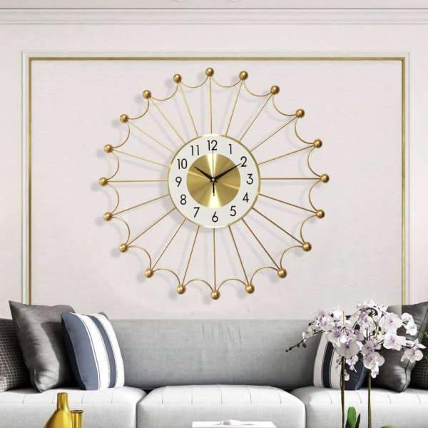 Velké kovové hodiny design slunce