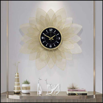Velké průhledné hodiny květinový design