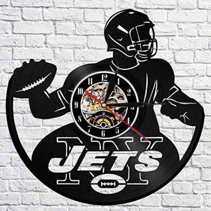 Hodiny z vinylu americký fotbal NY Jets