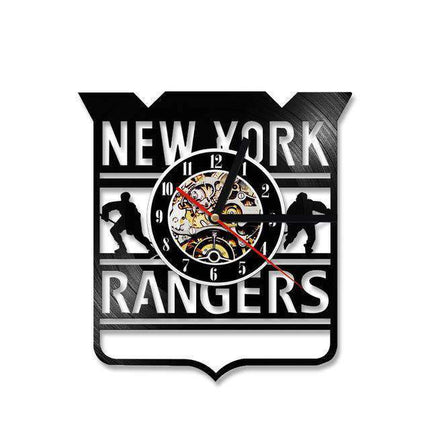 Hodiny z vinylu pro fanoušky NY Rangers