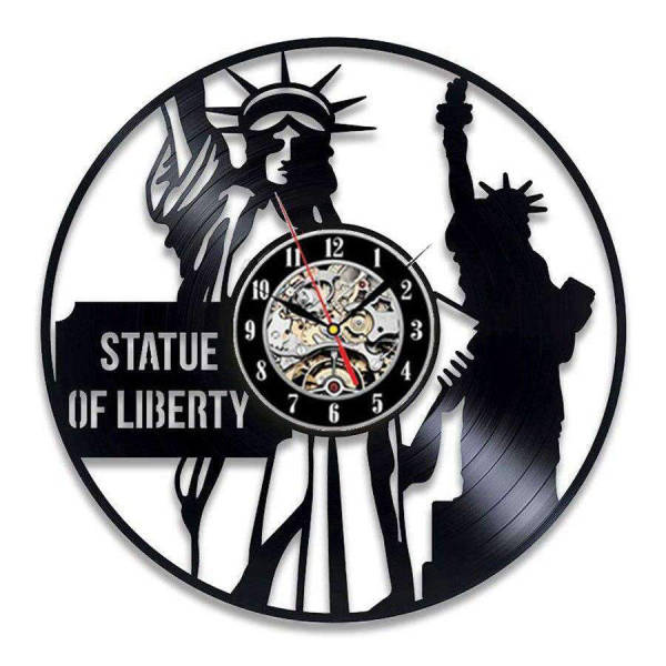 Vinylové hodiny Socha Svobody New York