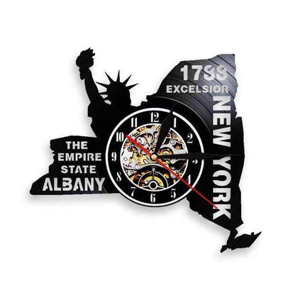 Vinylové hodiny na zeď mapa New Yorku