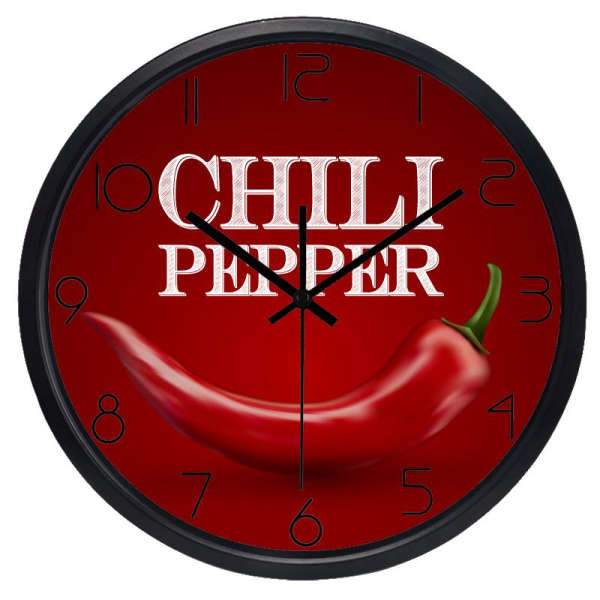 Kuchyňské nástěnné hodiny s chilli papričkou