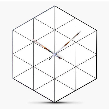 Šestihranné tiché hodiny geometrický design