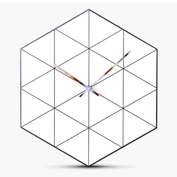 Šestihranné tiché hodiny geometrický design
